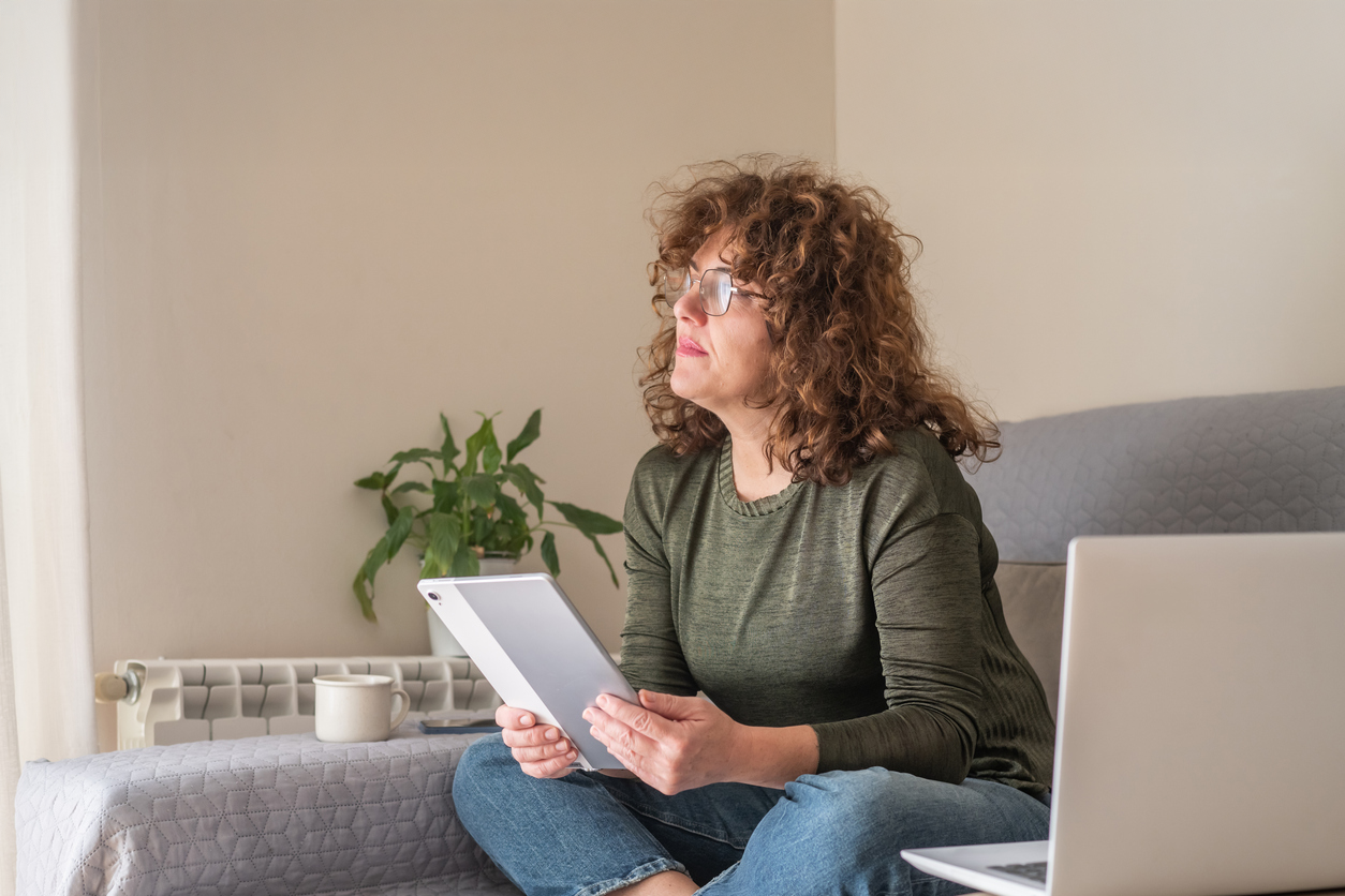 Woman on tablet